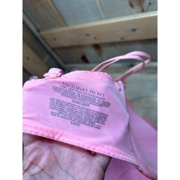 Victorias Secret Very Sexy Pink Lace Push Up Bra 34DD - Picture 6 of 7